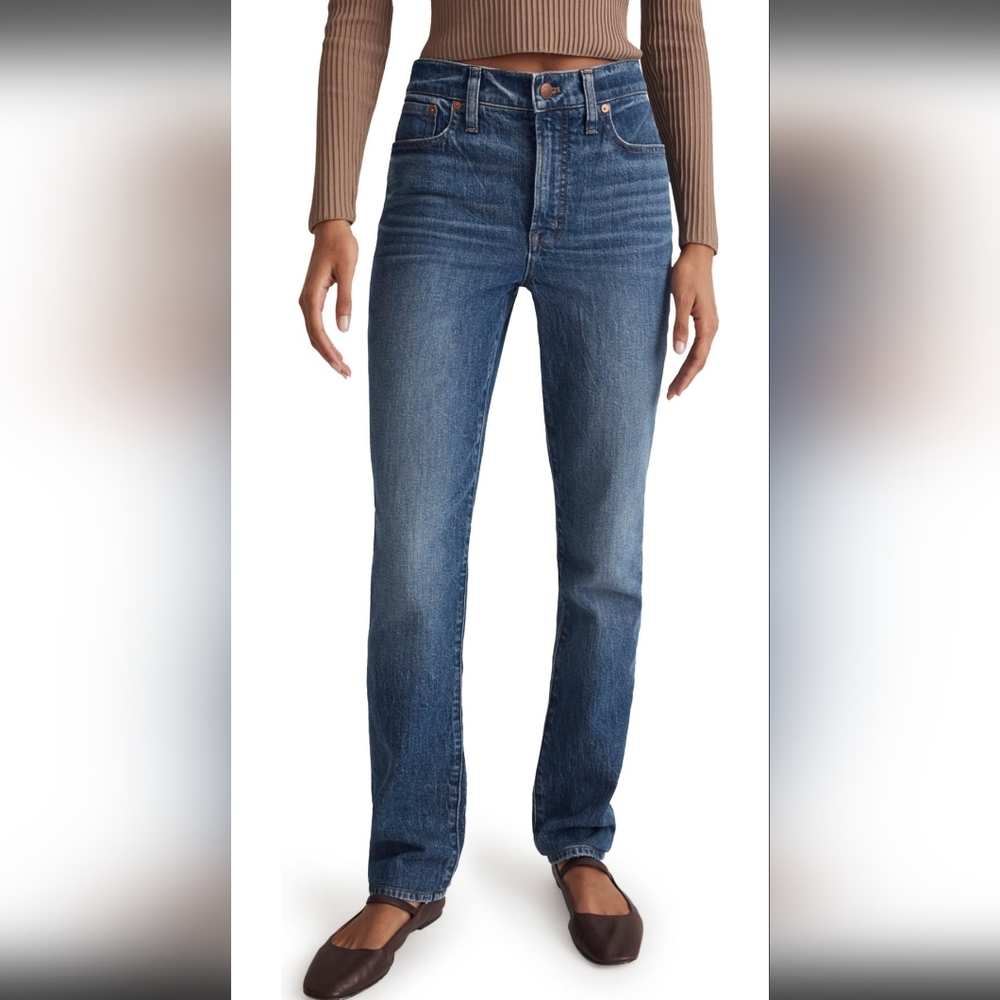 Madewell Perfect Vintage Jean Decatur Wash Size 31 Blue High Waist Straight Leg